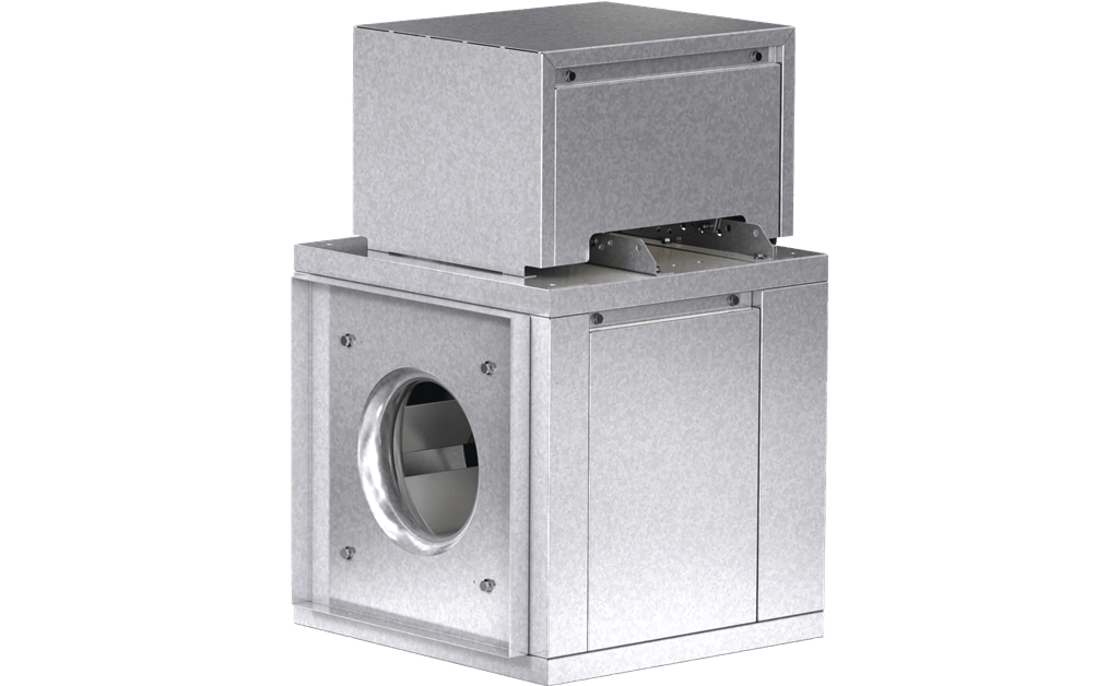 Picture of Square Centrifugal Inline Fan, Product # BSQ-100-3X-QD-DR3, 995-1489 CFM