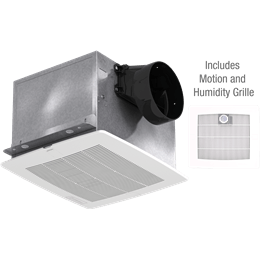 Picture of Bathroom Exhaust Fan with Motion and Humidity Grille, Model SP-A90MH, 115V, 1Ph, 80-114 CFM